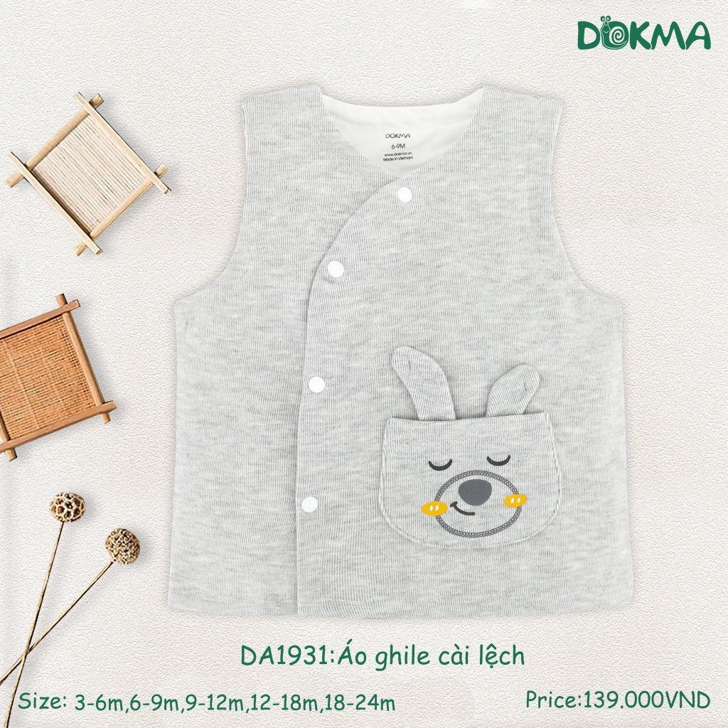 Áo gile nỉ bông - nhung dày thu đông bé trai - bé gái Dokma