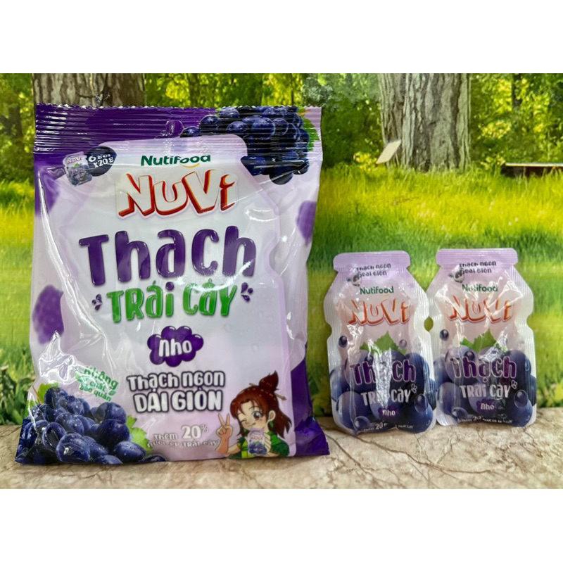 Thùng 12 bịch thạch đào/ nho/ vải-mỗi bịch 6 túi nhỏ