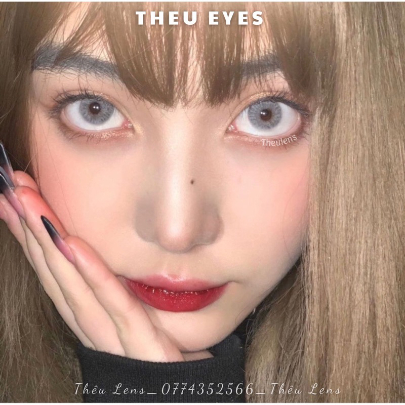 ( Hàng Có Cận ) ✨ Kính áp tròng lens xám khói tone tây sáng size vừa - Hạn sử dụng 12 tháng