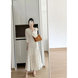 Váy zen dáng đuôi cá dáng dài .Váy zen trắng maxi tay dài thu.Đầm zen trắng kiểu dáng babydoll xinh xắn cho nàng công sở