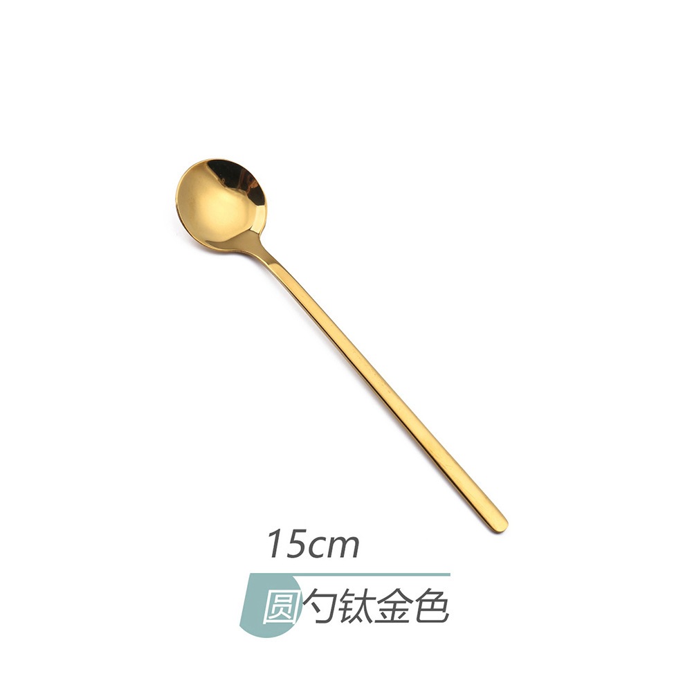 Thìa cafe đầu tròn inox 304 15cm phủ bóng 2 màu sang trọng - hàng có sẵn. daisy.decor