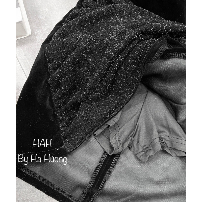 Váy dự tiệc đi chơi cúp nhung xoắn hông sang chảnh k kèm găng tay