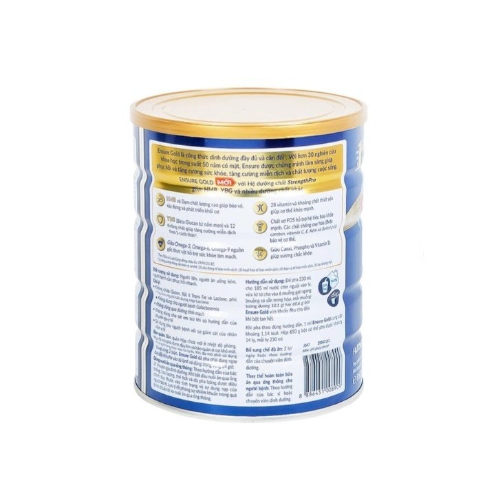 COMBO 4 LON Ensure 850g hương Vani date 2025