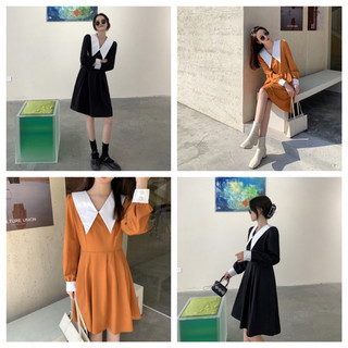 Đầm phối cổ sen thiết kế fom chữ A full size 55-90ký