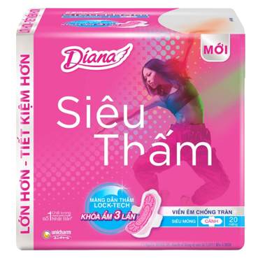 Băng vệ sinh Diana gói tiết kiệm nhiều loại 8 miếng/20 miếng/40 miếng
