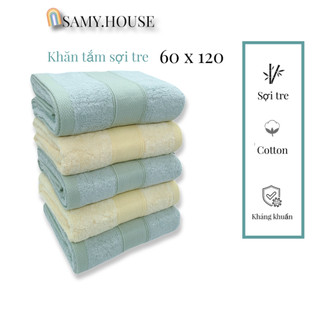 Khăn tắm sợi tre Bamboo 60 x 120 mềm mịn kháng khuẩn thấm hút tốt