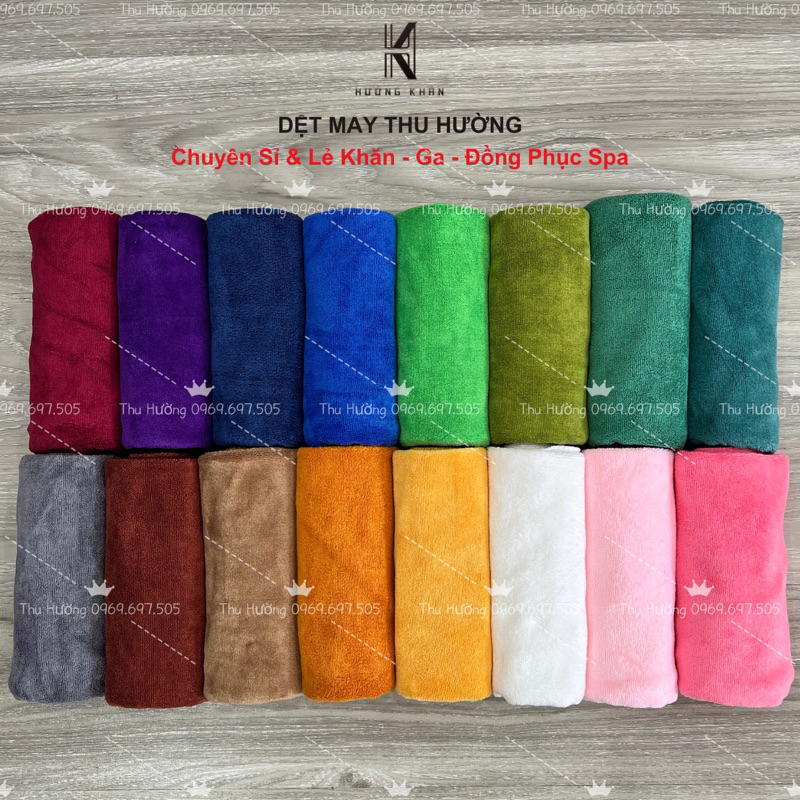 Khăn gội đầu, quấn tóc siêu dày, mềm mịn, thấm nước tốt, cho spa và salon tóc, kt 35*75cm (Có video tét)