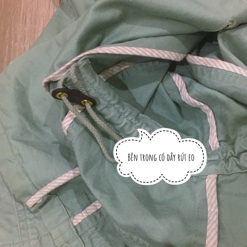 Áo khoác kaki mềm màu xanh mint bạc hà