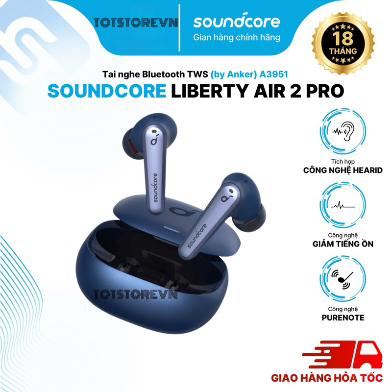 Tai nghe Anker soundcore liberty air 2 pro - A3951 New Màu Xanh