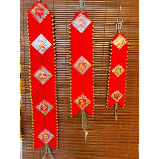 Mô hình dây pháo giấy đỏ giả handmade trang trí tết, trang trí nhà cửa chụp ảnh siêu ưng