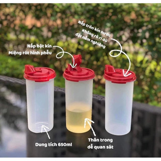 Bình đựng dầu ăn, nước mắm 650ml Tupperware (Quý khách chú ý xem video hướng dẫn nắp bình nha) Tupperware chính hãng