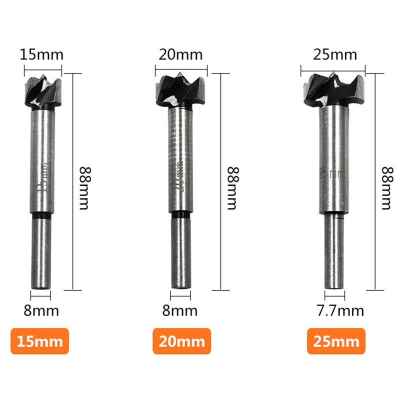 Bộ 5 mũi khoét gỗ 15-35mm chuôi tròn, mũi khoan gỗ