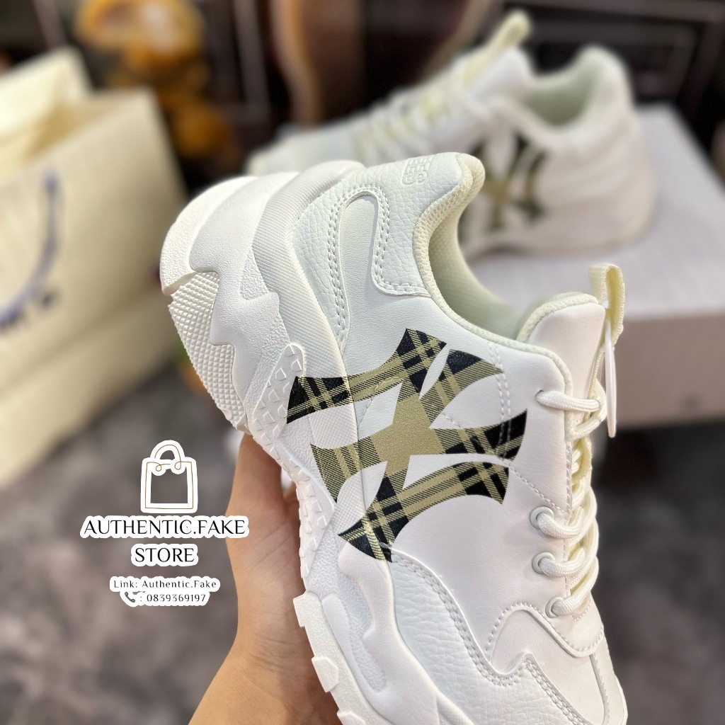 Giày Thể Thao MLB Chunky BigBall New York Họa Tiết Caro Mới 2023