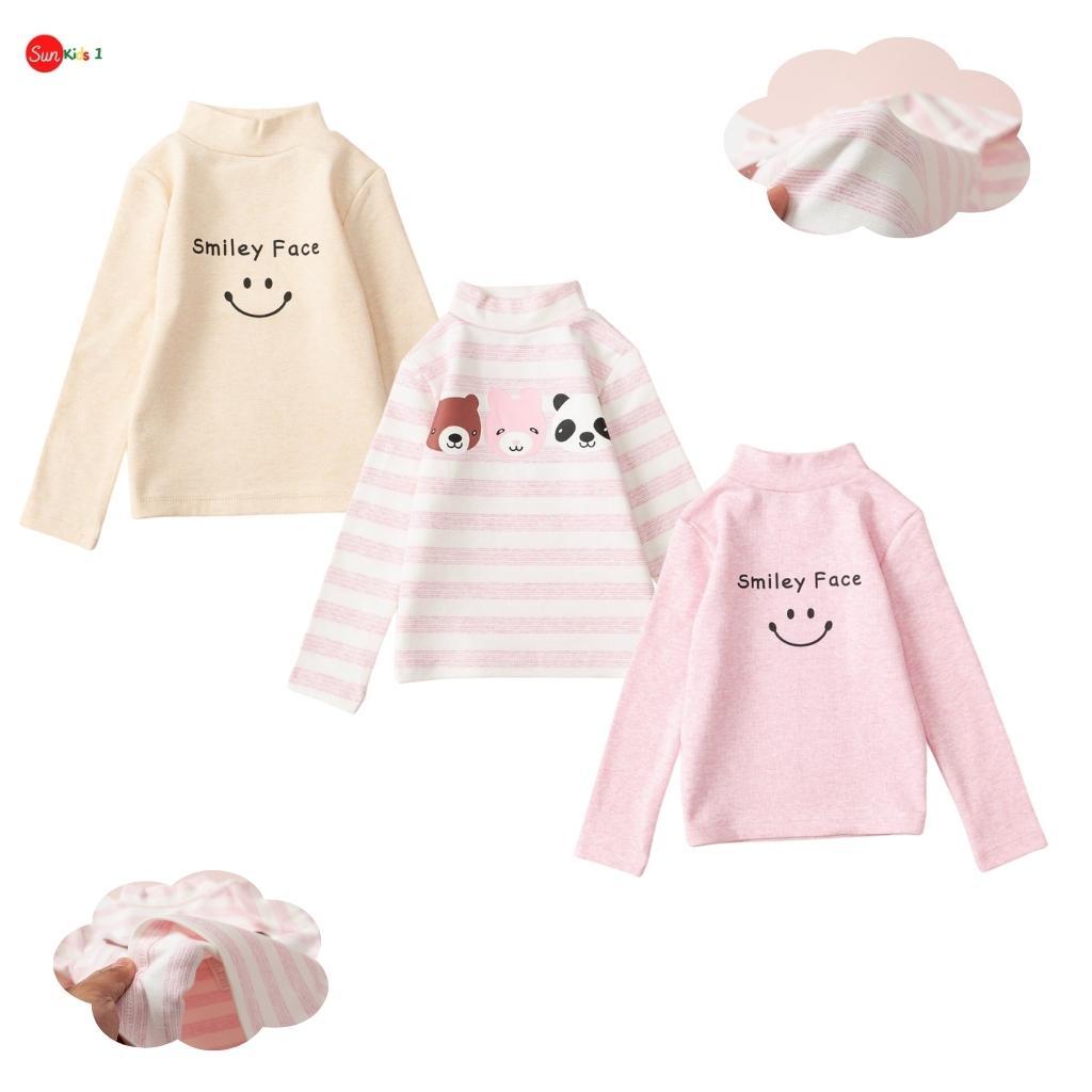 Áo giữ nhiệt, áo cổ 3 phân xuất hàn DÀY ẤM cho bé size 2-12 tuổi , aó thu đông cho bé chất coton dày mịn - SUNKIDDS1
