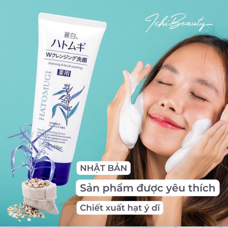 Sữa rửa mặt trắng da hạt ý dĩ Hatomugi Nhật Bản chính hãng - spa9