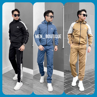 Bộ gió nam thể thao 2 lớp lót gió, Bộ quần áo gió nam thu đông