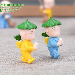 Tượng mô hình chú tiểu 🍃FREESHIP🍃 trang trí chậu cây cảnh bonsai để bàn văn phòng, sen đá xương rồng terrarium