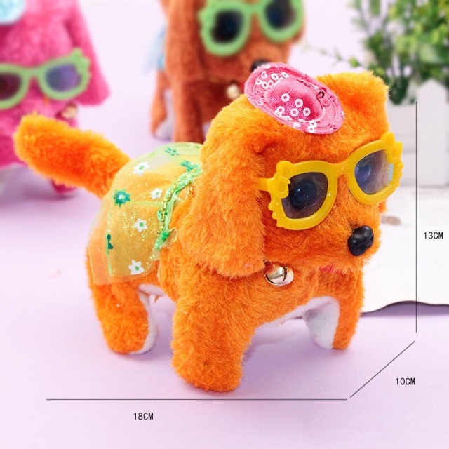 Chó bông biết đi, biết kêu gâu gâu, biết vẫy đuôi siêu cute chạy pin AA