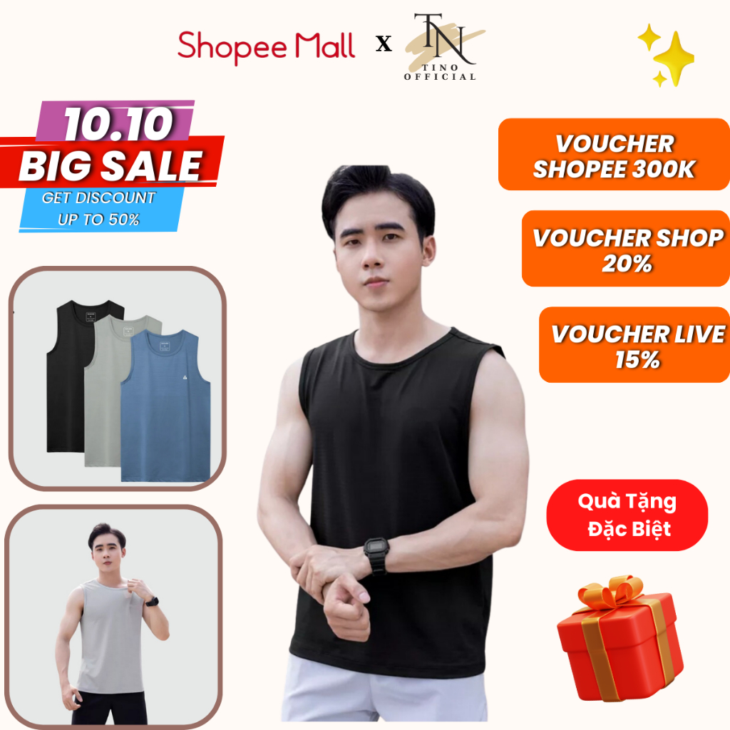 Áo ba lỗ nam tanktop thể thao STY chất liệu thun cotton thoáng khí- AZ02