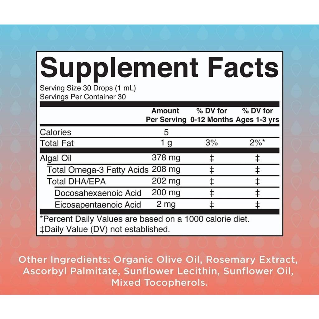 DHA Omega-3 Thuần Chay Từ Tảo Hữu Cơ MARY'S RUTH Infant & Toddlers Liquid Drops Mỹ Cho Bé