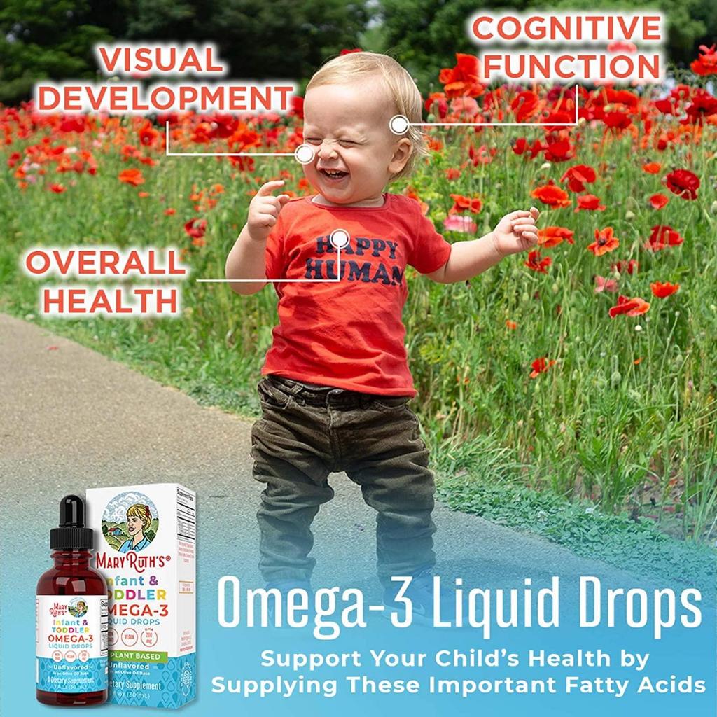 DHA Omega-3 Thuần Chay Từ Tảo Hữu Cơ MARY'S RUTH Infant & Toddlers Liquid Drops Mỹ Cho Bé
