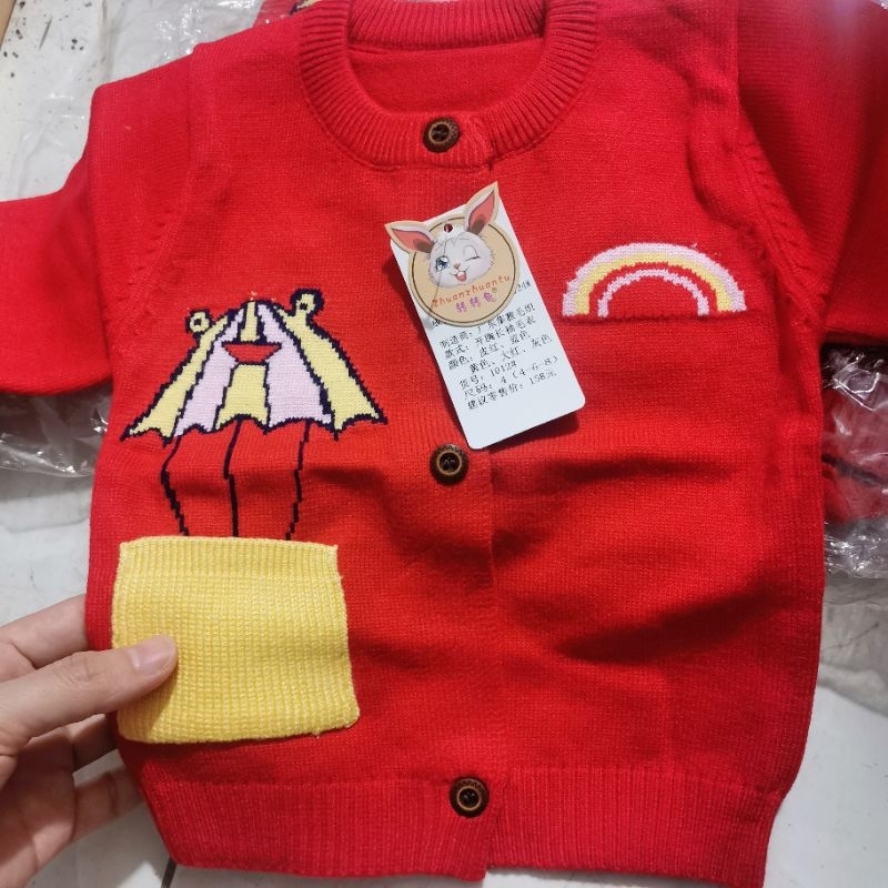 Áo cardigan cho bé trai bé gái 6-15kg áo len dài tay cài cúc