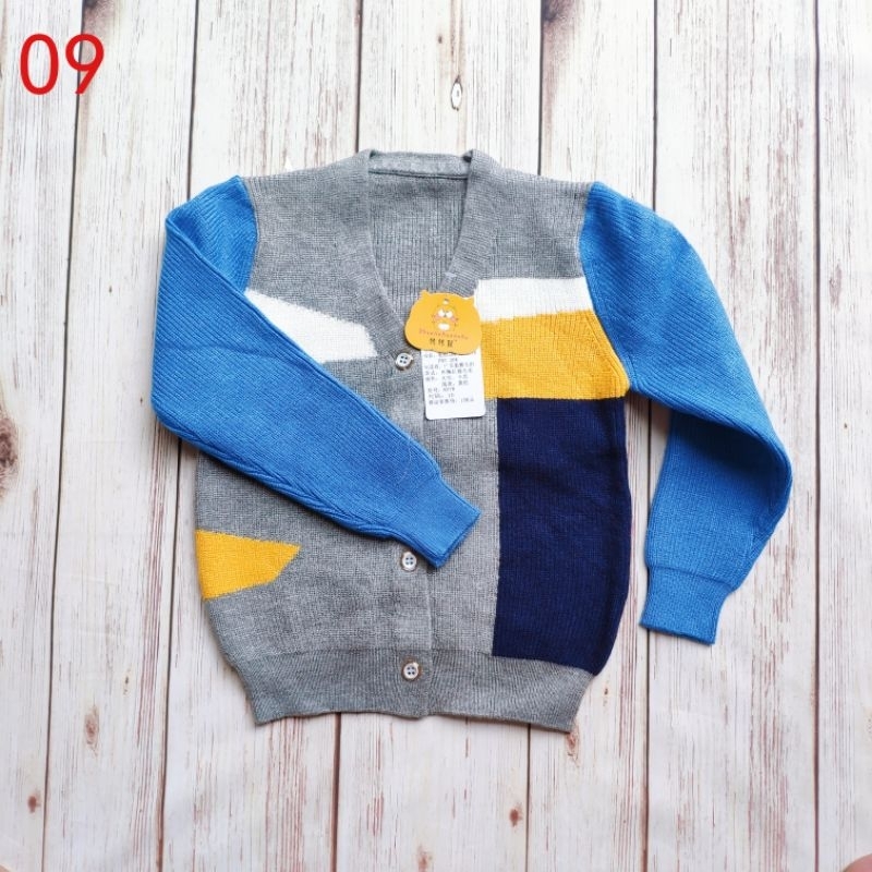 Áo cardigan cho bé trai bé gái 6-15kg áo len dài tay cài cúc