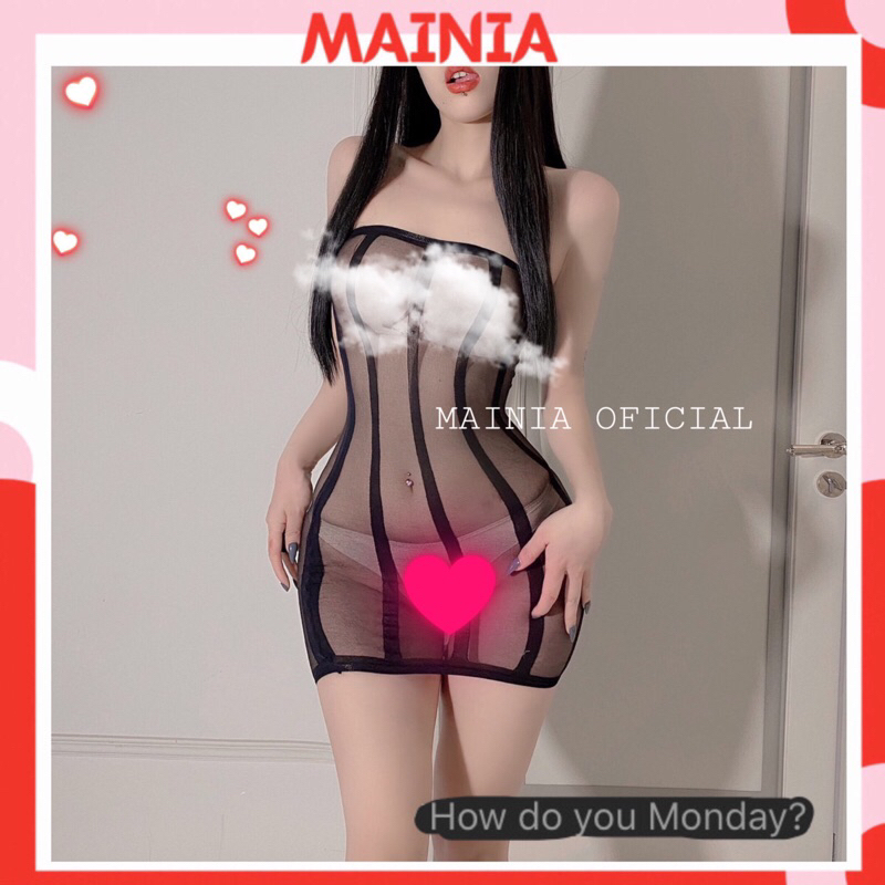 Đầm Ngủ Váy Ngủ Body Xuyên Thấu Siêu Co Giãn Sexy Gợi Cảm Mainia Shop 090