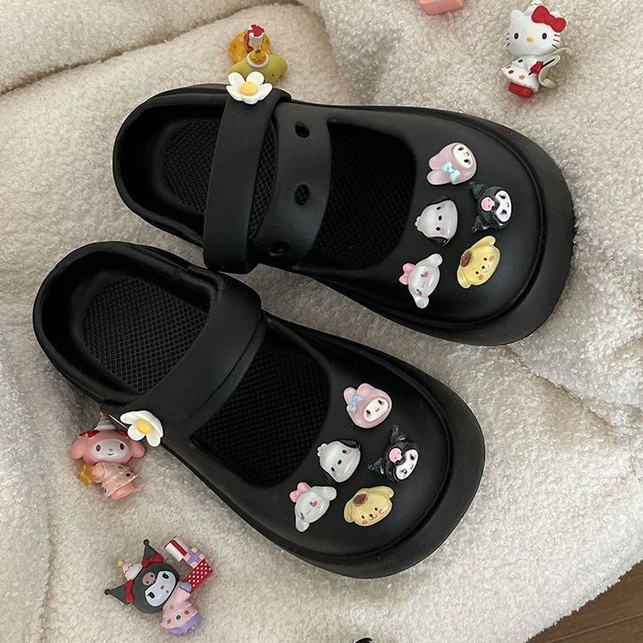 Dép sục KOROMI nữ đế cao 3.5cm, Tặng kèm sẵn Charm 3D như ảnh