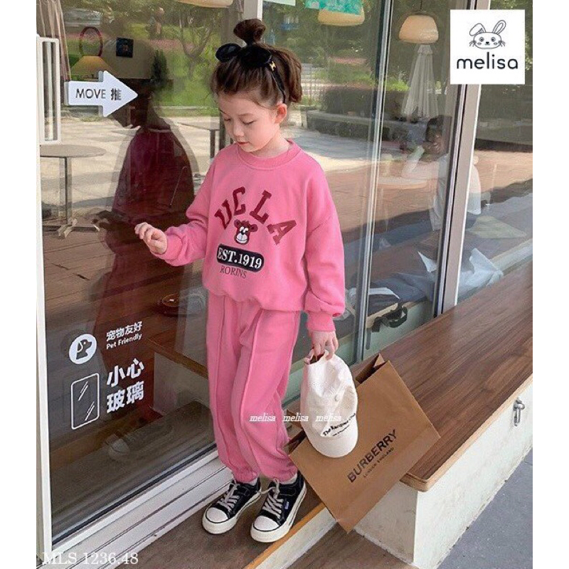 Bộ nỉ da cá bé gái 12-45kg