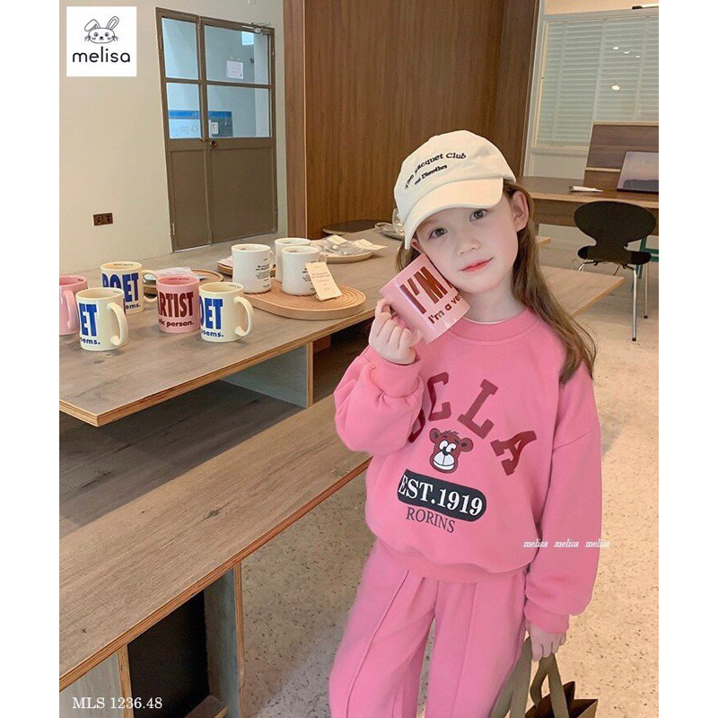 Bộ nỉ da cá bé gái 12-45kg