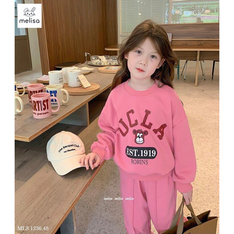 Bộ nỉ da cá bé gái 12-45kg