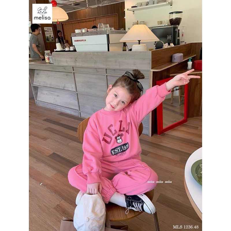 Bộ nỉ da cá bé gái 12-45kg