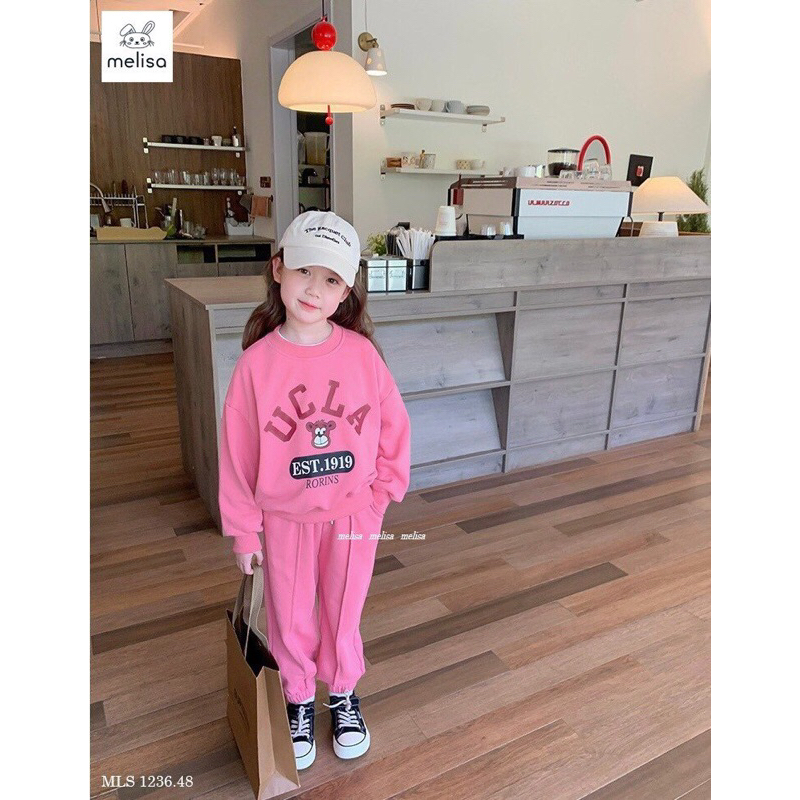 Bộ nỉ da cá bé gái 12-45kg