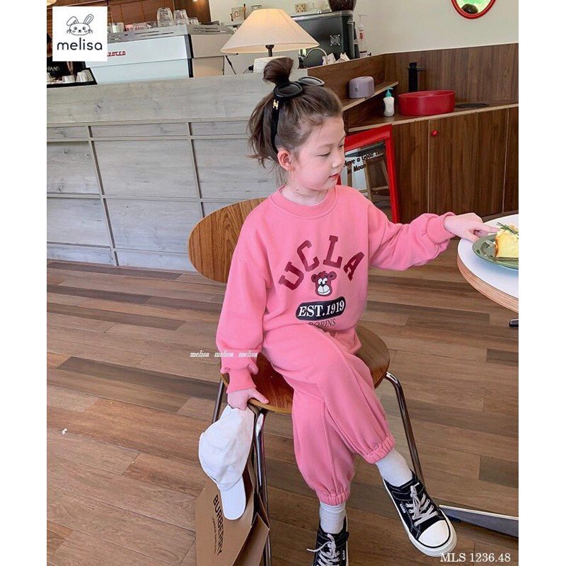 Bộ nỉ da cá bé gái 12-45kg