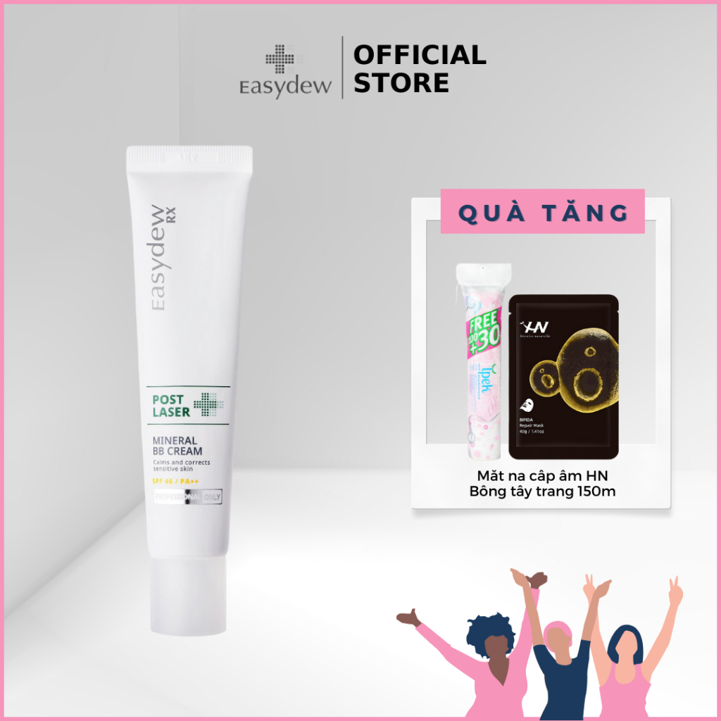 Kem Chống Nắng Trang Điểm Easydew Rx Phục Hồi Da Sau Tổn Thương Post Laser Mineral BB Cream SPF46 40ml