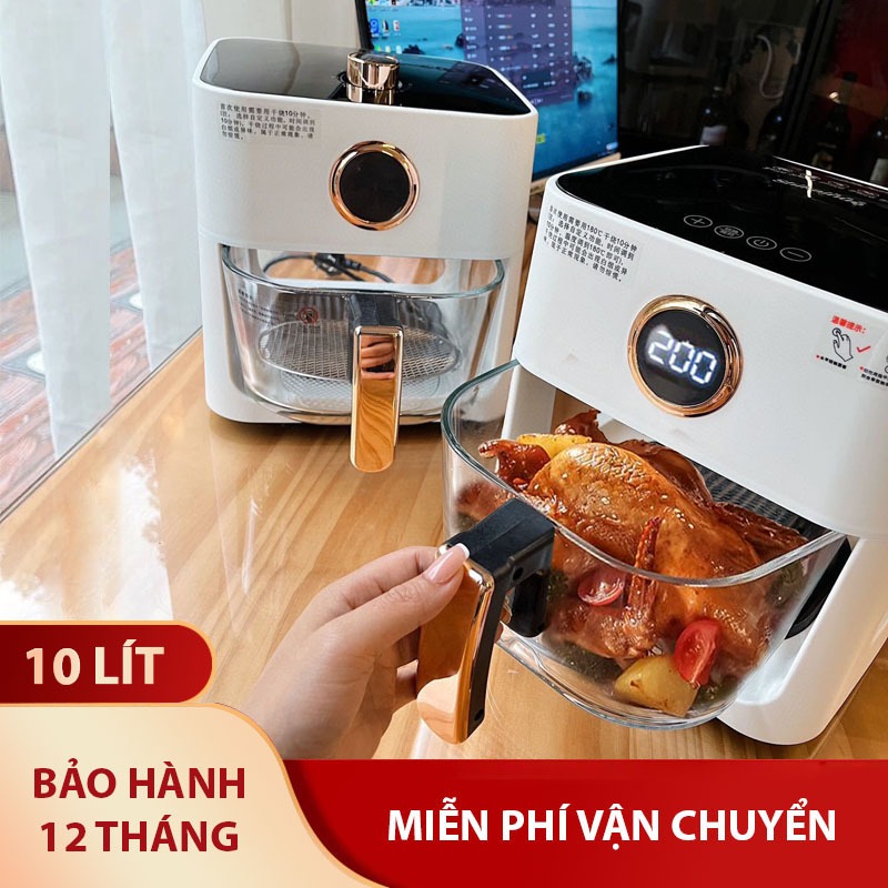 Nồi chiên không dầu SHENHUA dung tích 10L lồng kính xuyên thấu , chiên đều 360 độ [ Bảo hành 12 tháng ]