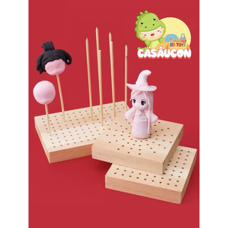 Đế gỗ đục lỗ phơi , cắm và tạo hình đất sét DIY