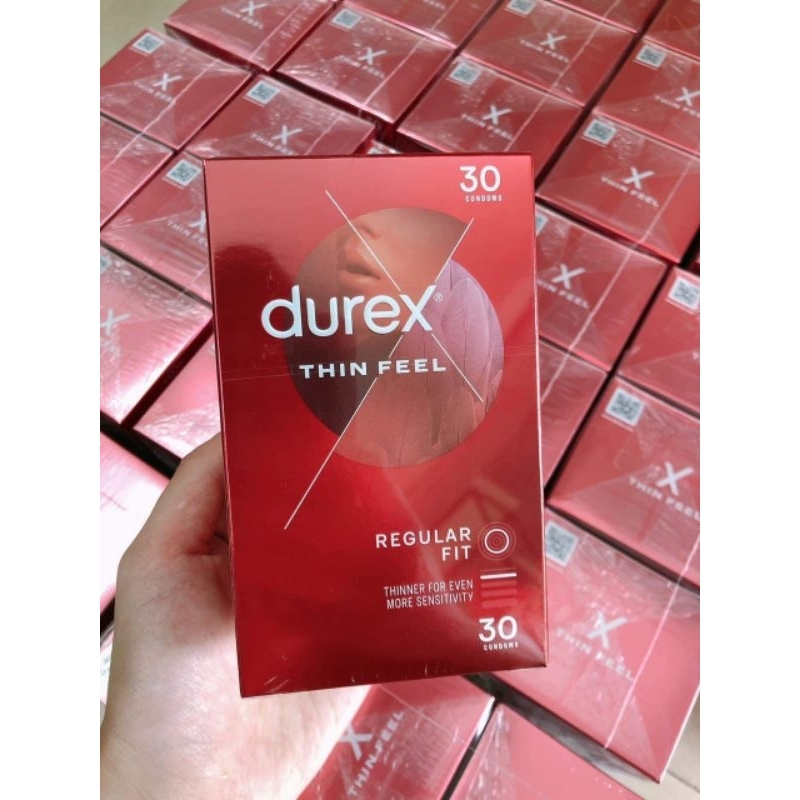 Bao cao su siêu mỏng Durex của Úc - Hộp 30 chiếc bao cao su latex tự nhiên
