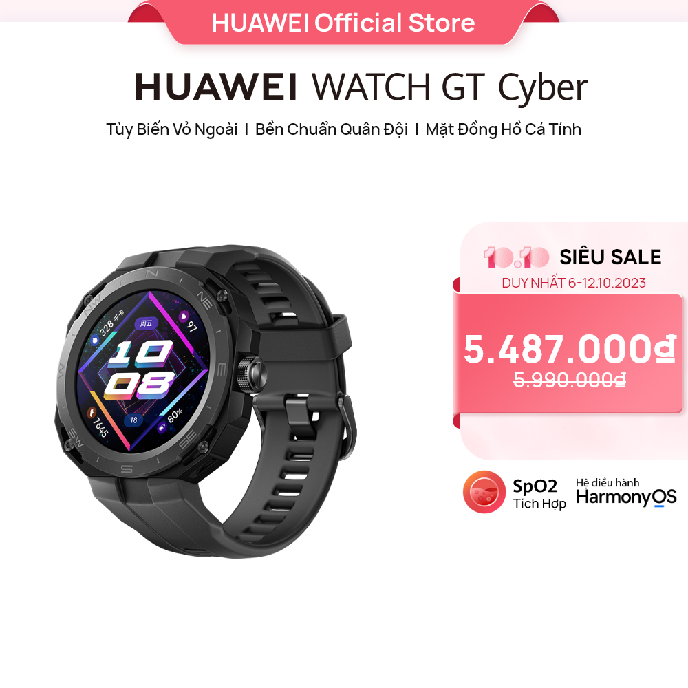 Đồng Hồ Thông Minh HUAWEI WATCH GT Cyber |Tùy Biến Vỏ Ngoài | Bền Chuẩn Quân Đội |