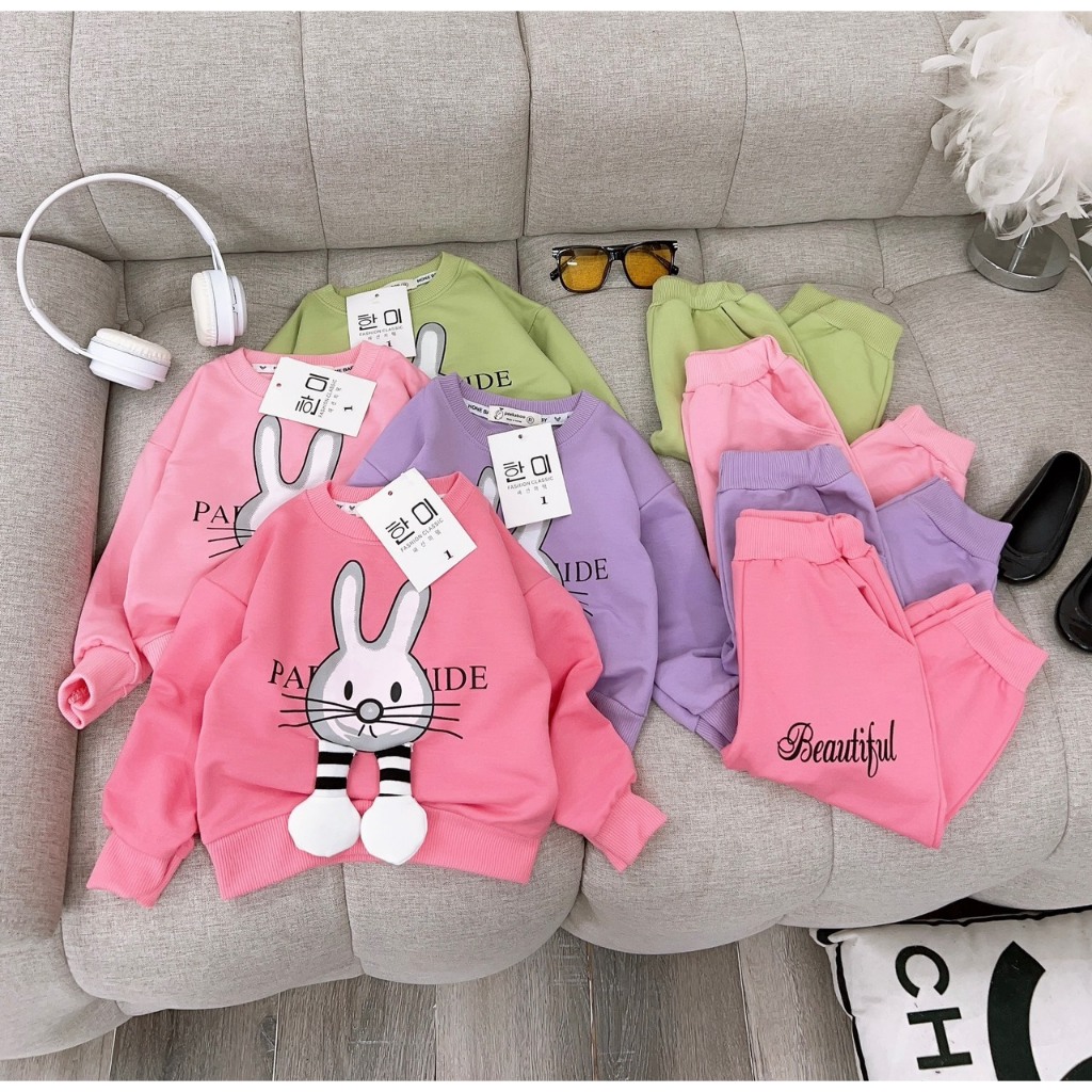 Bộ thỏ 2 tay thật bé gái