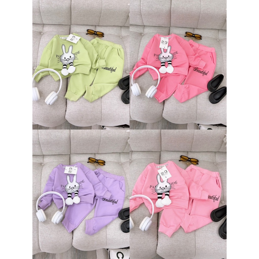 Bộ thỏ 2 tay thật bé gái