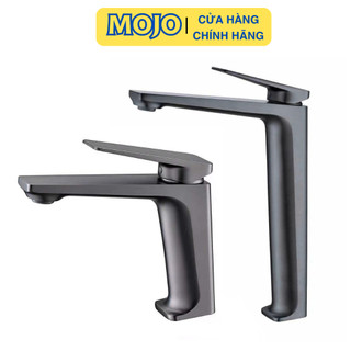 Vòi rửa mặt đồng mạ crom titan xám cao cấp vòi lavabo dáng vuông mojo
