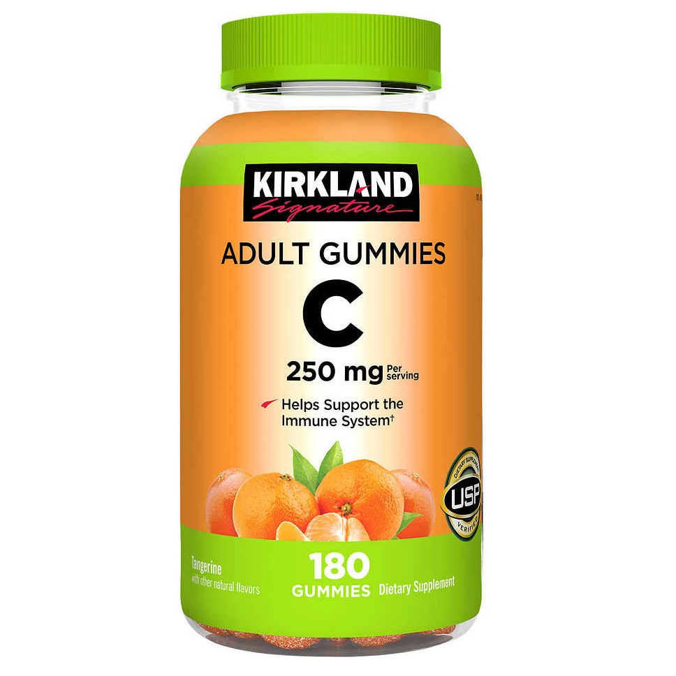 Kẹo dẻo vitamin c Kirkland Signature Adult Gummies C 250mg 180 viên giúp tăng cường hệ miễn dịch quatangme