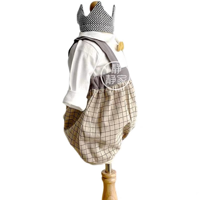 Set công tử kèm vương miện cho bé phong cách HQ qccc