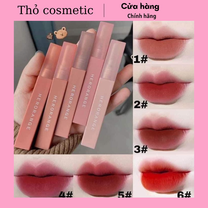 Son lì HERORANGE mềm mịn như nhung chống thấm nước chống khô môi