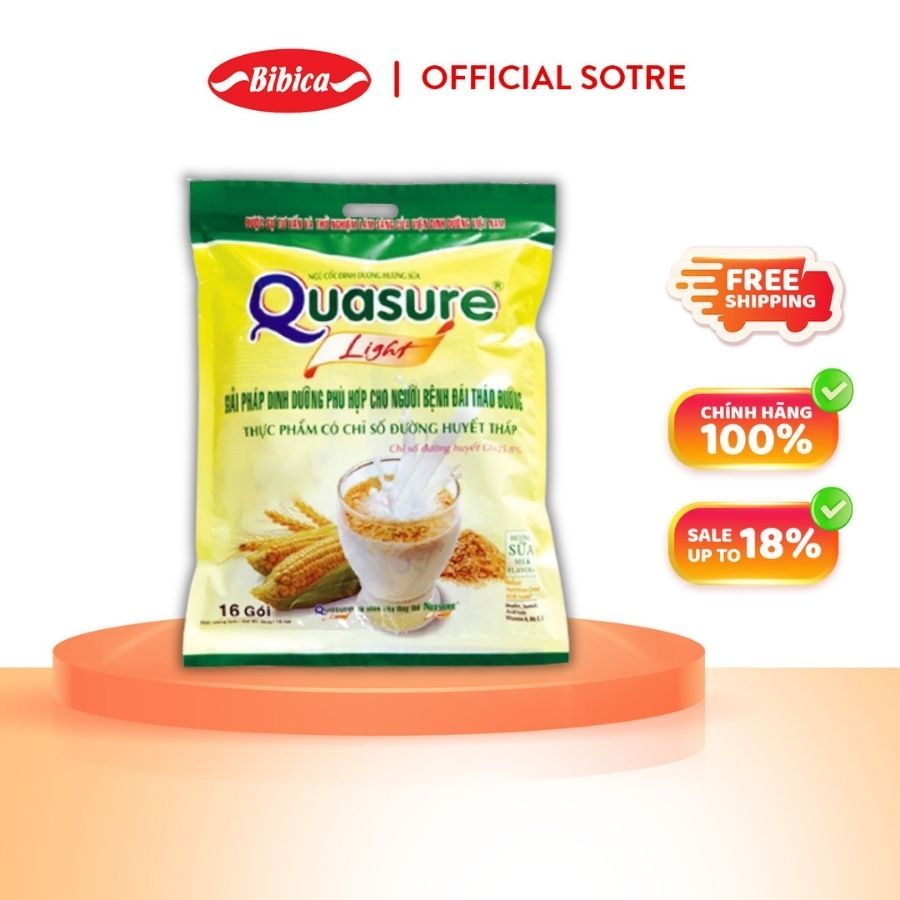 Túi Ngũ Cốc Quasure Light Sữa Bibica 400g - Thực phẩm dành cho người ăn kiêng, tiểu đường