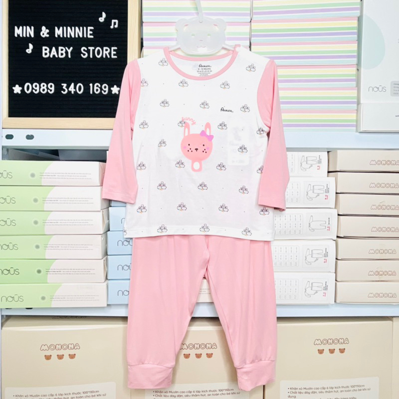 Bộ quần áo dài tay Avaler cài vai chất sợi tre siêu mềm mịn cho bé trai, bé gái từ 6M-4Y