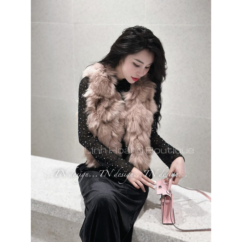 Áo Gile Lông Cáo Hàng QC Loại 1, áo khoác gile hót, áo khoác mùa đông