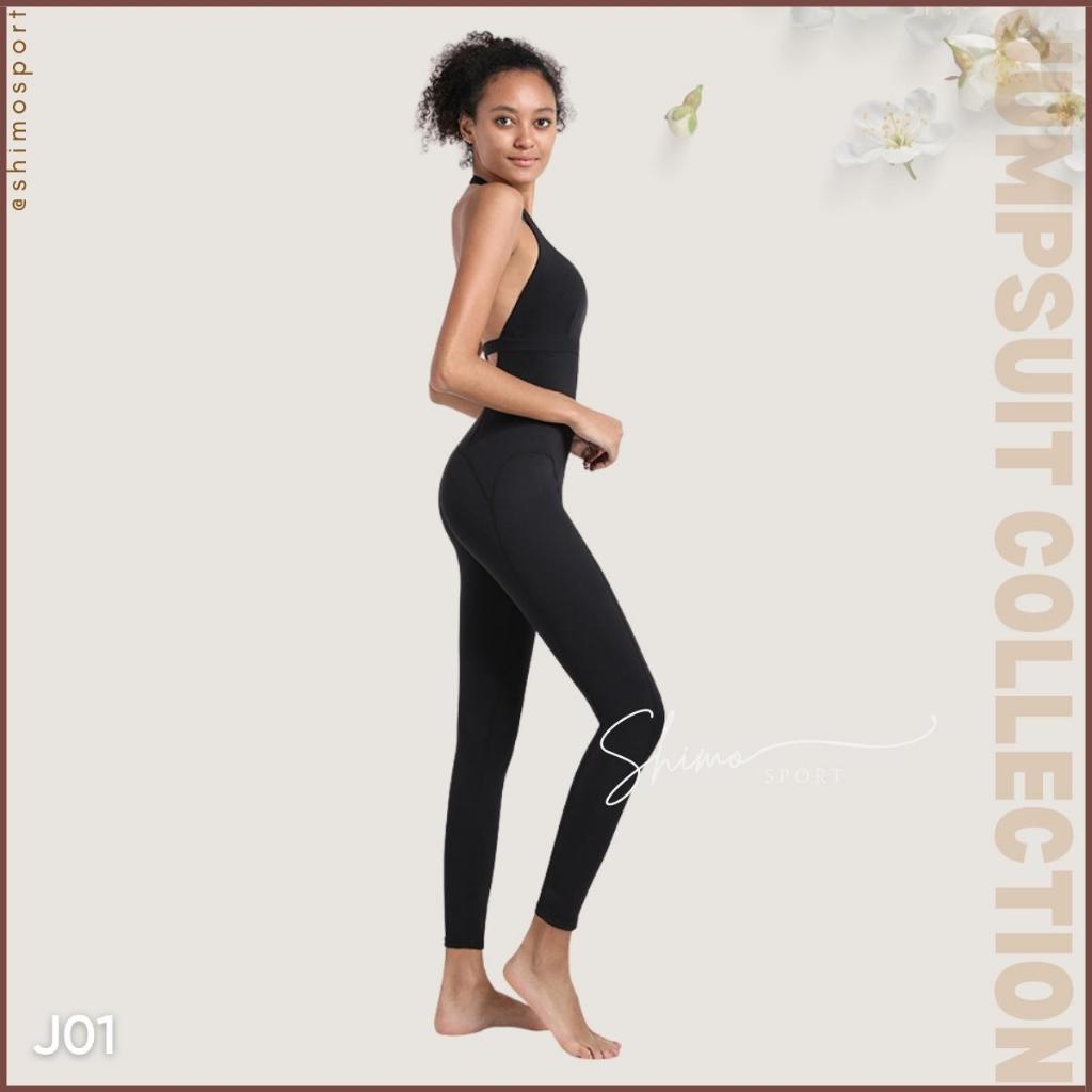 Jumpsuit nữ J01 hở lưng hàng Quảng Châu cao cấp vải co giãn 4 chiều, chuyên tập Gym Yoga